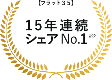 【フラット３５】15年連続シェアNo.1