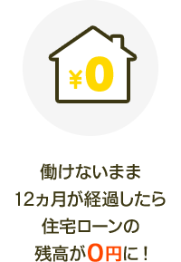働けないまま12ヵ月が経過したら住宅ローンの残高が０円に!